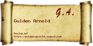 Gulden Arnold névjegykártya